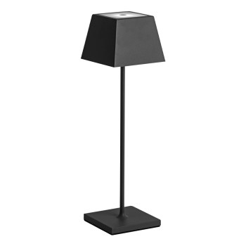 Siesta Black led table lamp rechargeable and dimmable with battery up to 9 hours. IP54 outdoor. Rossini