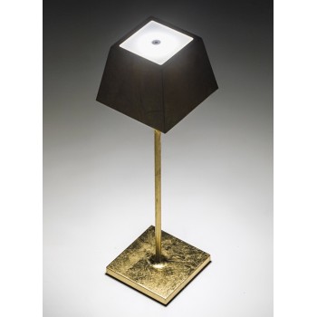 Siesta Gold Leaf led table lamp rechargeable and dimmable with battery up to 9 hours. IP54 outdoor. Rossini