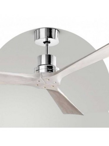 Fan with polished chrome finish 7142 CL with real wood blades. Ideal in living rooms or bedrooms.