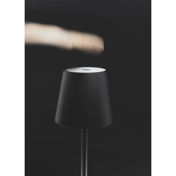 Led table lamp Lievo Beneito Faure black portable rechargeable and dimmable. Wireless outdoor lamp