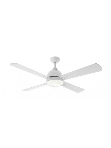 Fan in glossy white painted metal 7132 B with 4 2xE27 blades. Ideal in living rooms or bedrooms