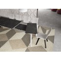 Tavolo Akiva allungabile da 160 a 260 cm moderno in marmo bianco calacatta - marmo nero bilbao.Prodotto da Itamoby .