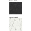 Tavolo Akiva allungabile da 160 a 260 cm moderno in marmo bianco calacatta - marmo nero bilbao.Prodotto da Itamoby .