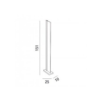 White ghost led floor lamp 6861 B LC Perenz metal structure and 30W satin acrylic diffuser.
