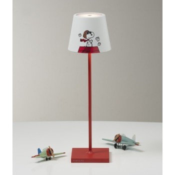 copy of Poldina Lido with red lines and dimmable Led Table Lamp