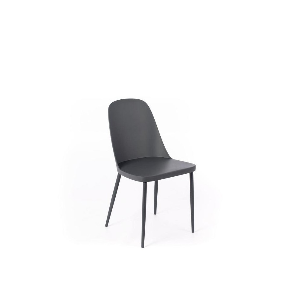 Tamara Stones chair in dark gray polypropylene for home and office. Stones OM/359/GS