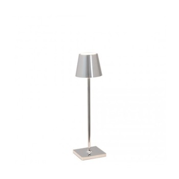 Poldina Pro Micro Chrome Rechargeable and Dimmable Led Table Lamp