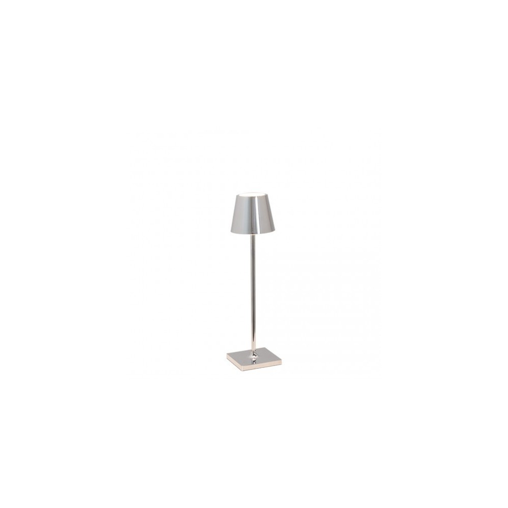 Poldina Pro Micro Chrome Rechargeable and Dimmable Led Table Lamp