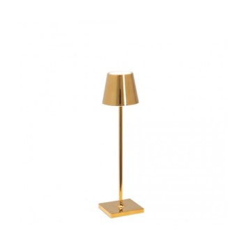 Poldina Pro Micro Glossy Gold Rechargeable and Dimmable Led Table Lamp