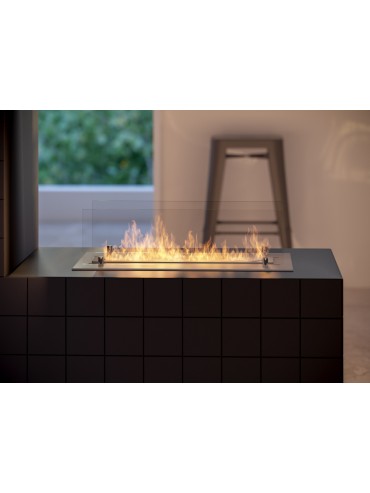 Bioethanol burner insert/support 60cm in stainless steel with glass included. 2 liters of capacity