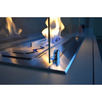 Bruciatore a Bioetanolo inserto/Appoggio 60cm in Inox con Vetri Inclusi. 2 litri di capienza