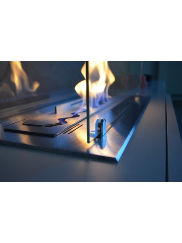 Bioethanol burner insert/support 60cm in stainless steel with glass included. 2 liters of capacity