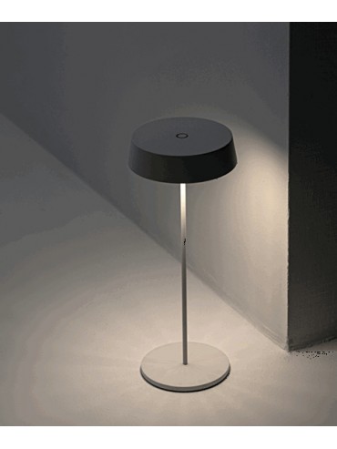 Inemuri Anthracite led table lamp with USB Touch rechargeable and dimmable 12h of autonomy