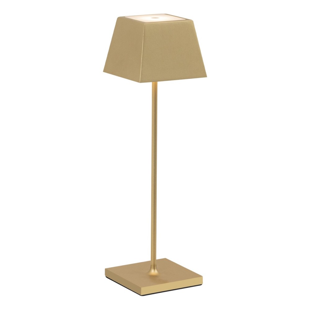 Siesta Polished Gold portable and rechargeable IP54 table LED lamp