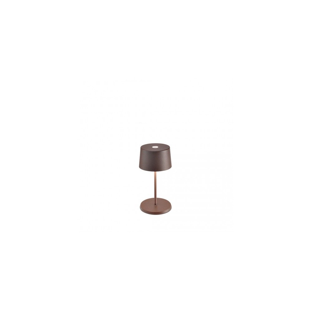 Olivia Mini Corten rechargeable and dimmable table led lamp