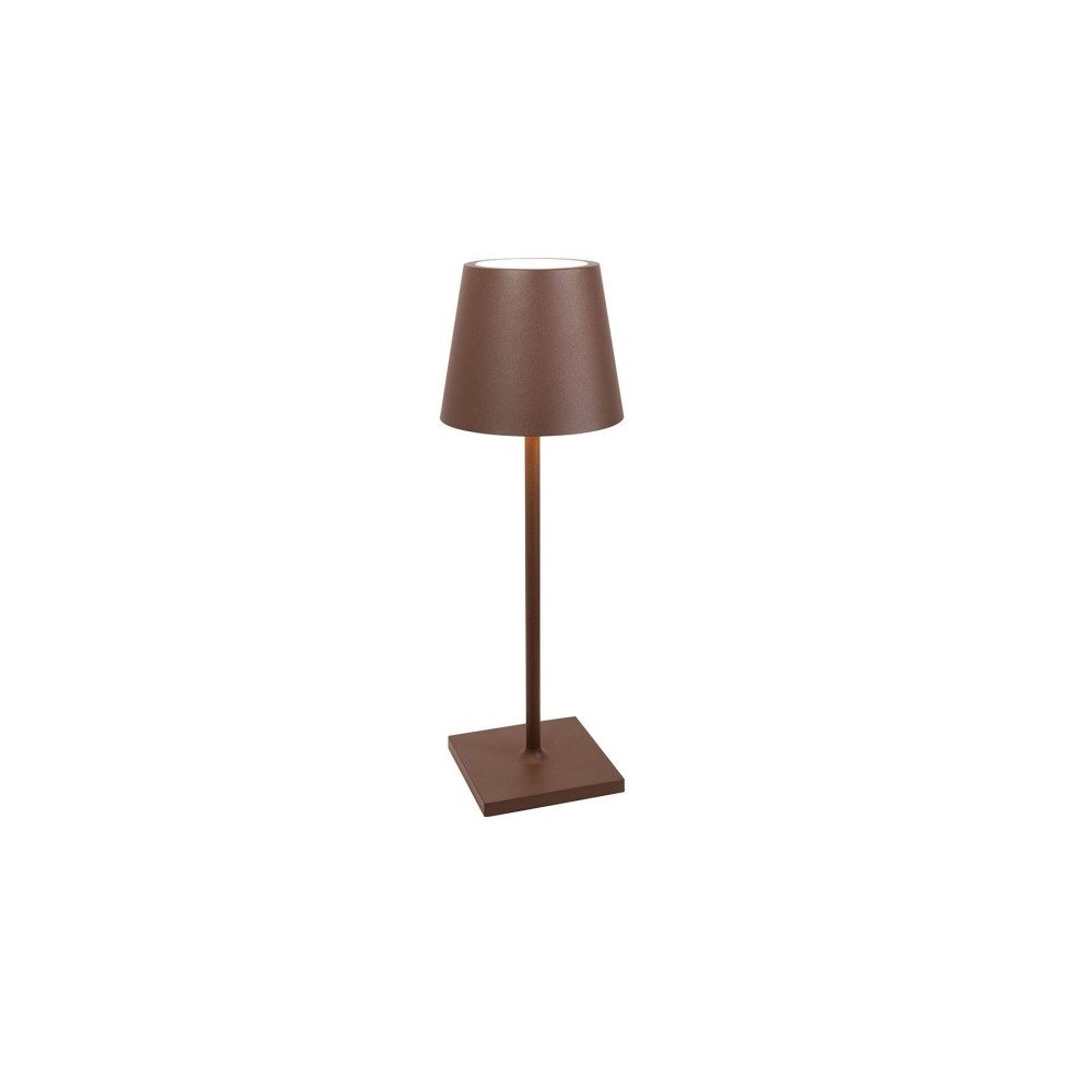 Poldina L Desk Corten rechargeable and dimmable LED table lamp