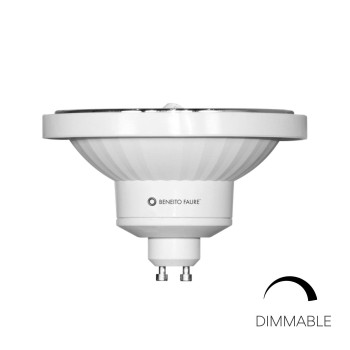 Lampadina a led ar111 gu10 13W 45° 230V ideale nei mobilifici, vetrine o prodotti in esposizione. Dimmerabile