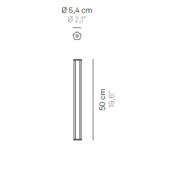 Lampada da terra a led Pencil corten - Modulo luce piccolo. Luce 2700-3150-4000K, IP65 .
