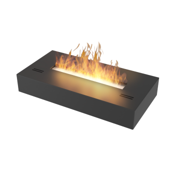 Bruciatore a bioetanolo inserto da appoggio nero opaco in inox 50cm. 1 litro di capienza