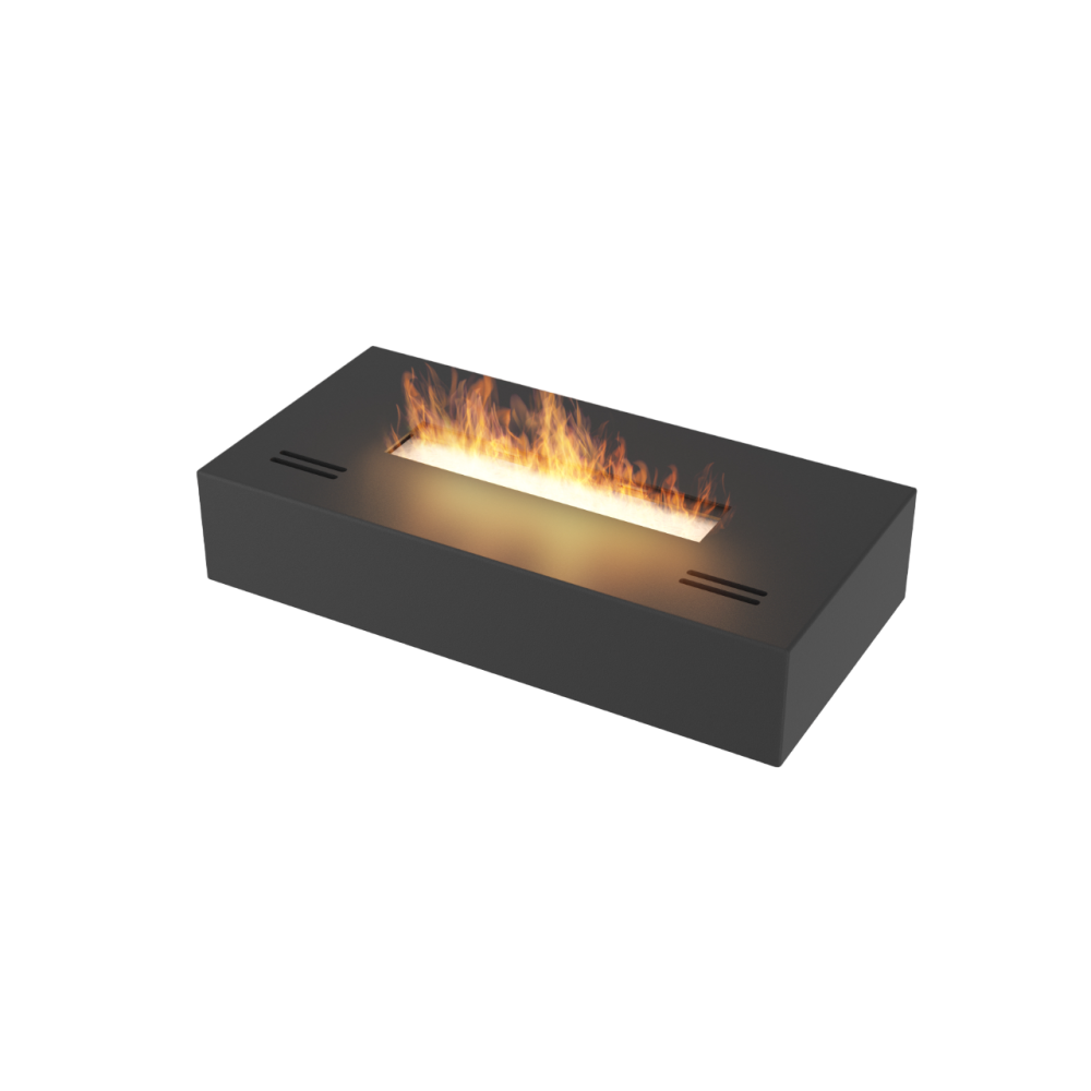 Bruciatore a bioetanolo inserto da appoggio nero opaco in inox 40cm. 1 litro di capienza