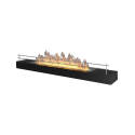 Bruciatore a bioetanolo inserto da appoggio nero opaco in inox 120cm con griglia protettiva. 2 litri di capienza. Firebox 120cm