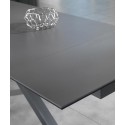 Tavolo allungabile moderno fino a 170cm colore grigio scuro, top in ceramica. un'allunga, alta qualità. Stones OM/312/GR.
