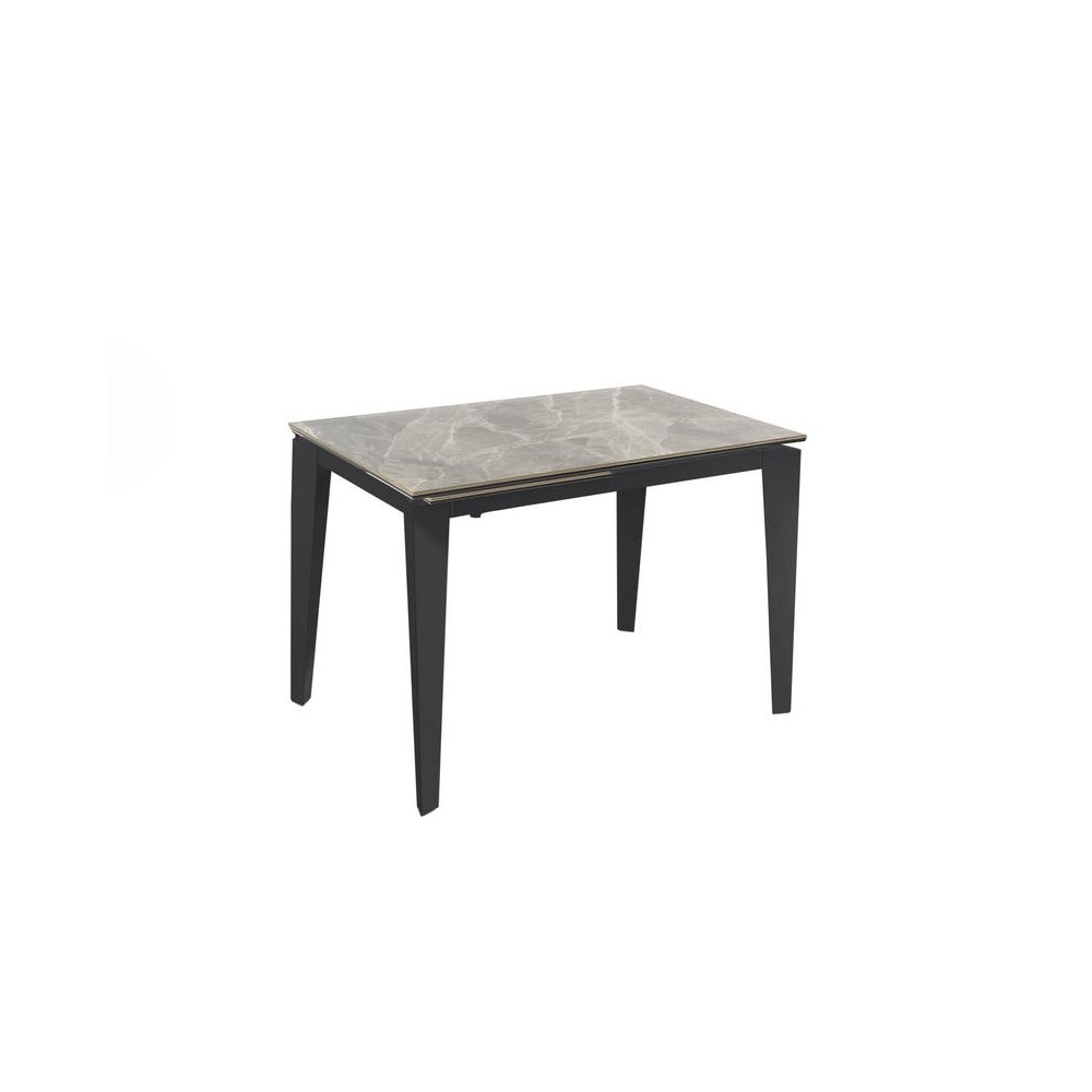 Extendable Table From 120cm To 170cm Modern Ceramic Top On Tempered Glass Anthracite Marble