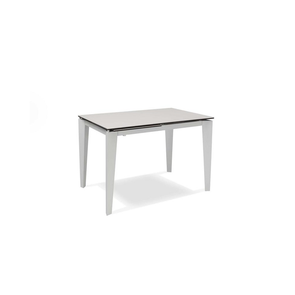 Extendable Table From 120cm To 170cm Modern Ceramic Top On White Tempered Glass