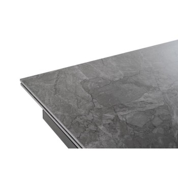 Tavolo Allungabile Dylan da 140cm a 200cm moderno Top in marmo effetto pietra Antracite.OM/404/MG.