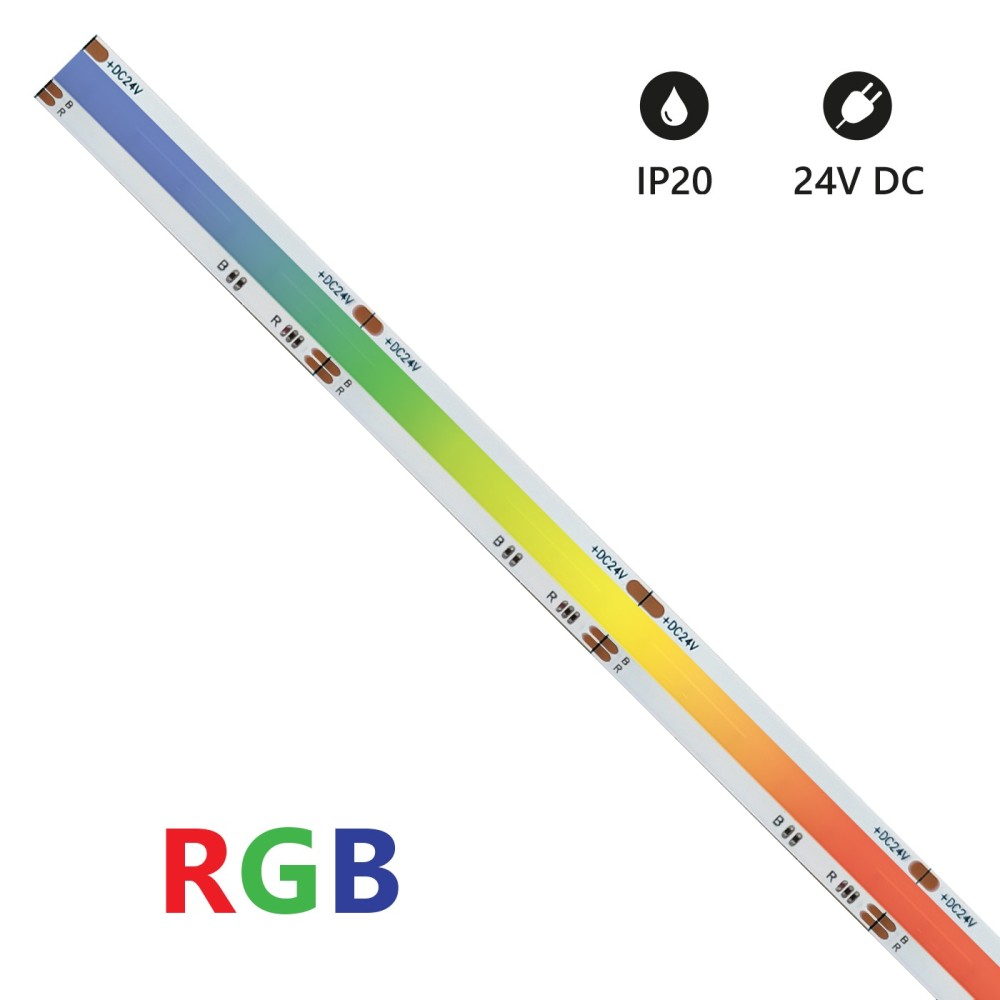 Striscia led COB IP20 5m RGB 24V 15W/MT