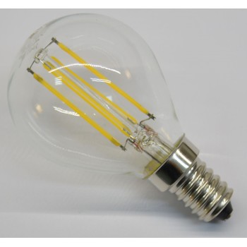 LAMPADINA A LED A FILAMENTO a bulbo 4W attacco piccolo E14, ideale per lampadari classici