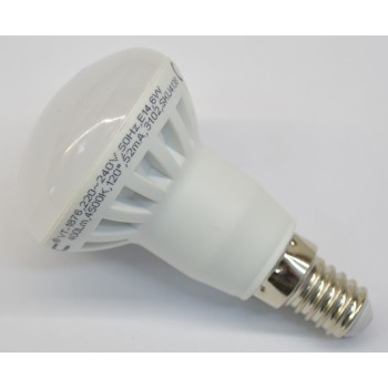 6watt white "mushroom" shaped led bulb with E14 socket.