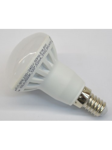 6watt white "mushroom" shaped led bulb with E14 socket.