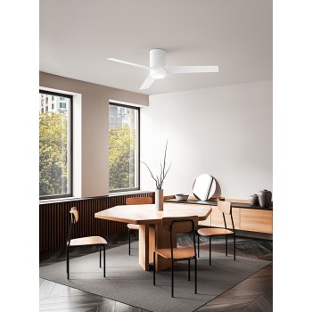 Antares Fan In White Painted Metal 18w Led 7184 B CT Motor AC