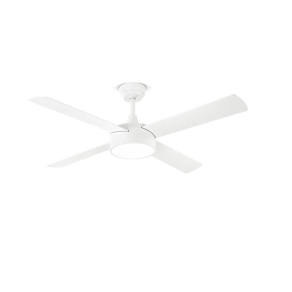 Orione Fan In White Painted Metal 22w Led 7180 B CT Motor AC