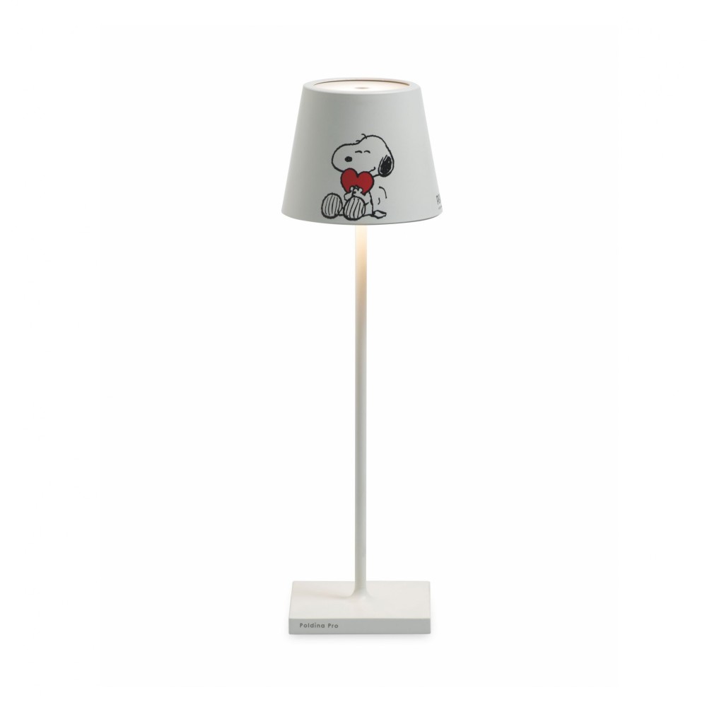 Poldina Pro Peanuts Table Lamp Heart rechargeable and dimmable