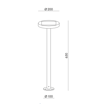 Nap Solar Anthracite Ground Pole With 2.2w Led With Battery IP54 H. 65cm