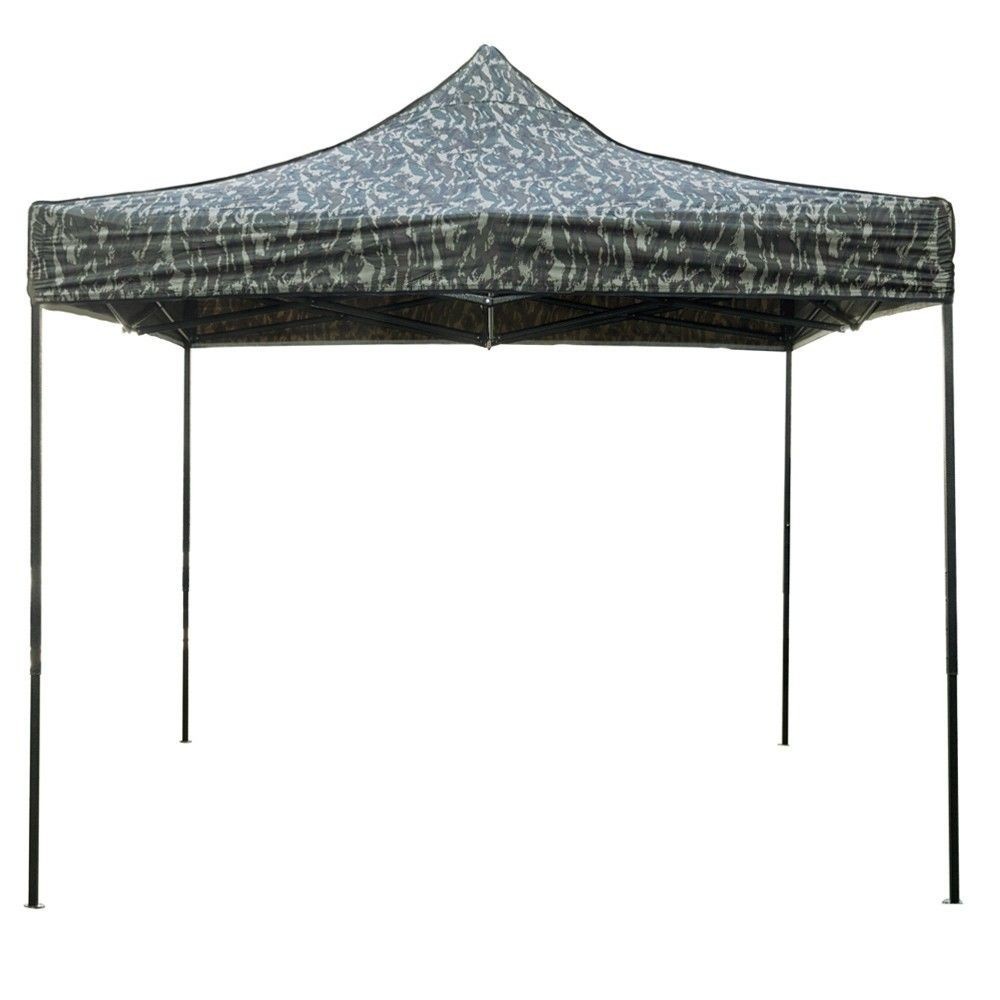 Folding closable gazebo 3 X 3 Camouflage covered in waterproof PVC