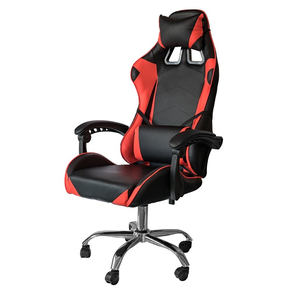 Armchair Gaming swivel reclining office chair with lumbar support and headrest Red