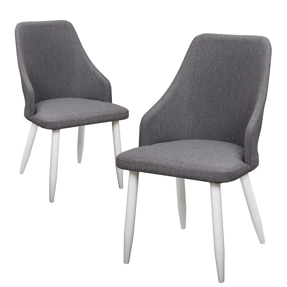 X2 pcs Bellagio armchair chair in aluminum with gray cushions for indoor outdoor