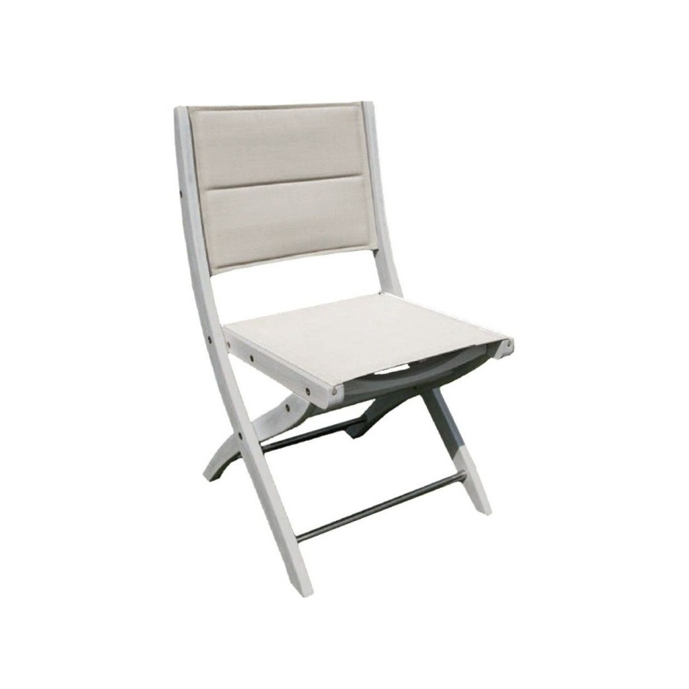 2pcs Chair in acacia wood seat in Gray folding fabric for outdoor garden
