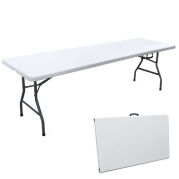 White resin folding table...