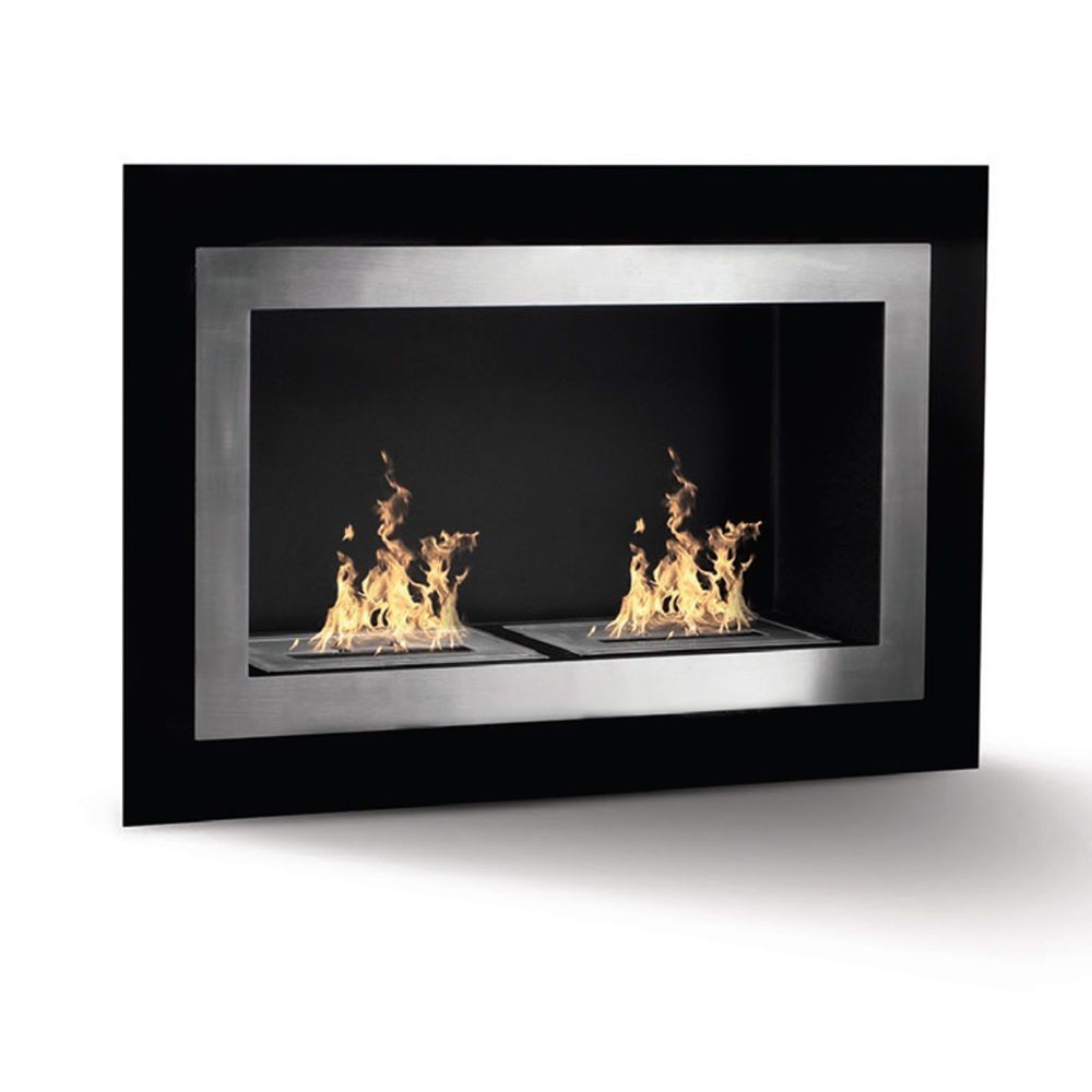 Built-in wall-mounted bioethanol fireplace BEIJING L90 x H55 x P17