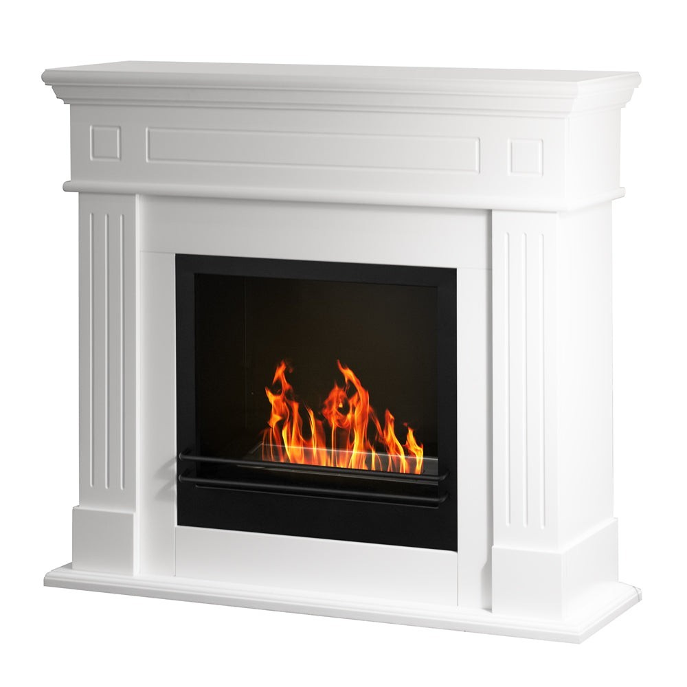 Floor bioethanol fireplace KENNEDY White W110 x D36 x H100