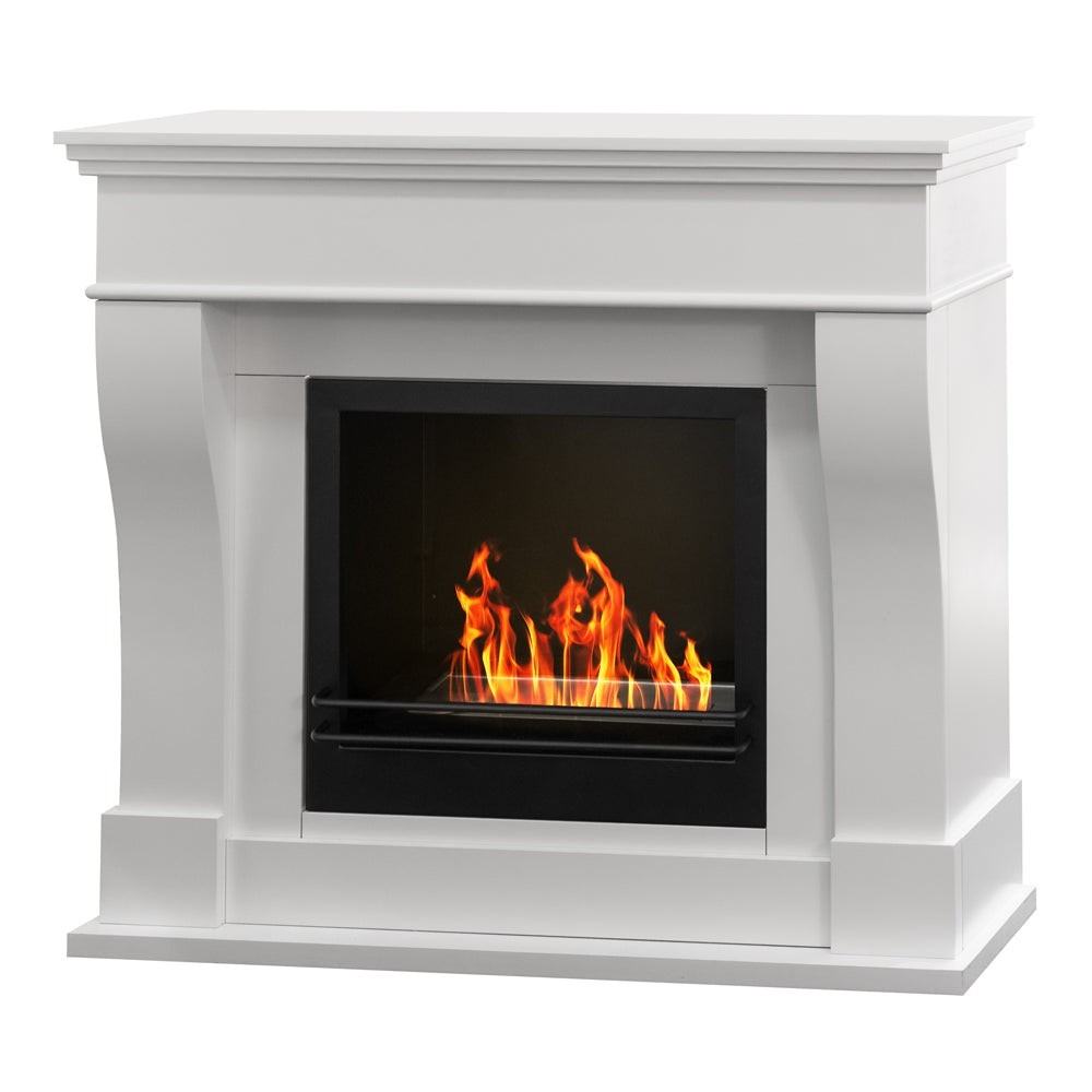Floor bioethanol fireplace WASHINGTON White W111 x D43 x H99