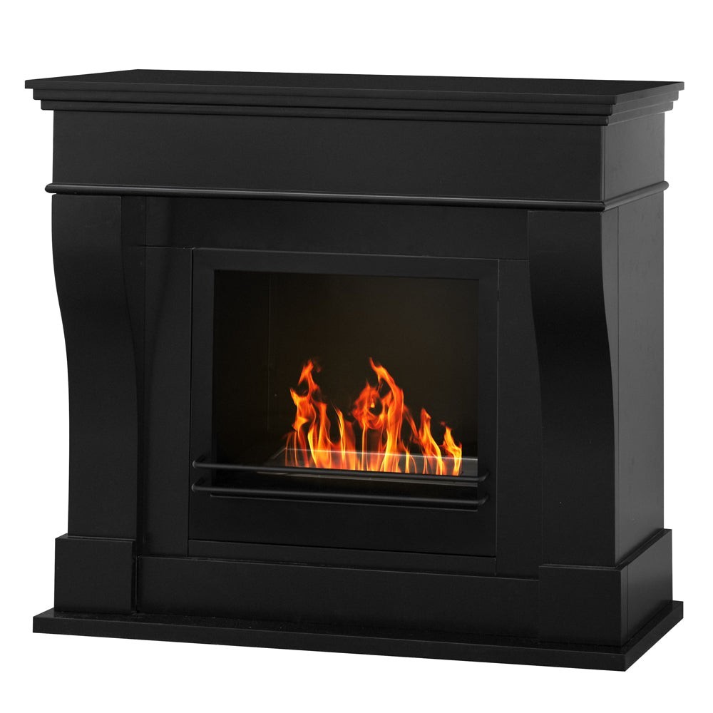 Floor bioethanol fireplace WASHINGTON Black L111 x P43 x H99