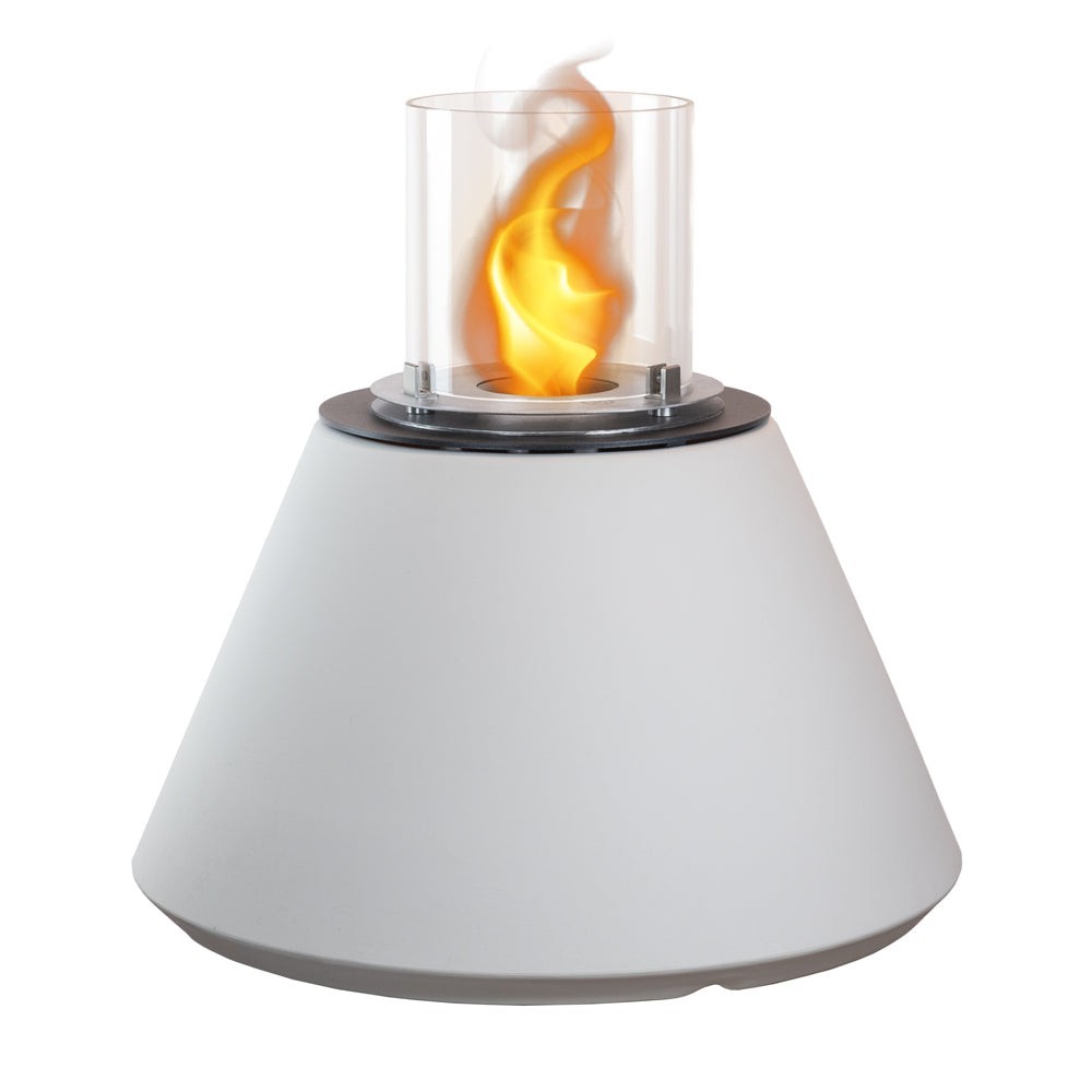 Bioethanol fireplace garden brazier from the ground for indoor outdoor STROMBOLI White Pearl d.60 x h56