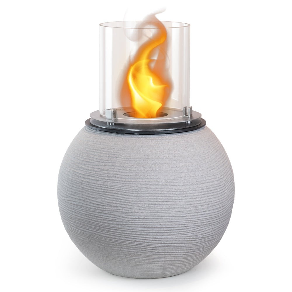 Bioethanol fireplace brazier from the ground for indoor outdoor use BOTTICELLI Rope Beige d.40 x h54