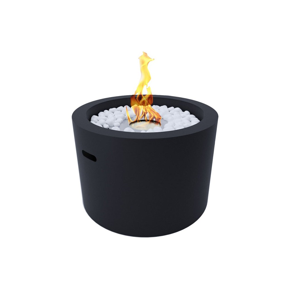 Bioethanol fireplace round garden brazier for indoor outdoor RODI Black d.47,5