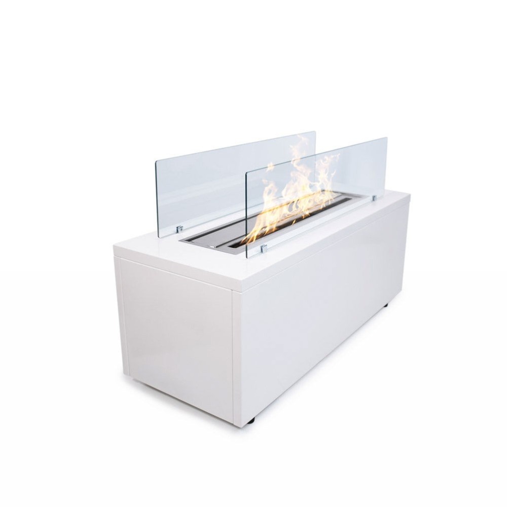 Indoor outdoor bioethanol fireplace CARAVAGGIO White L100xP40xH40 cm